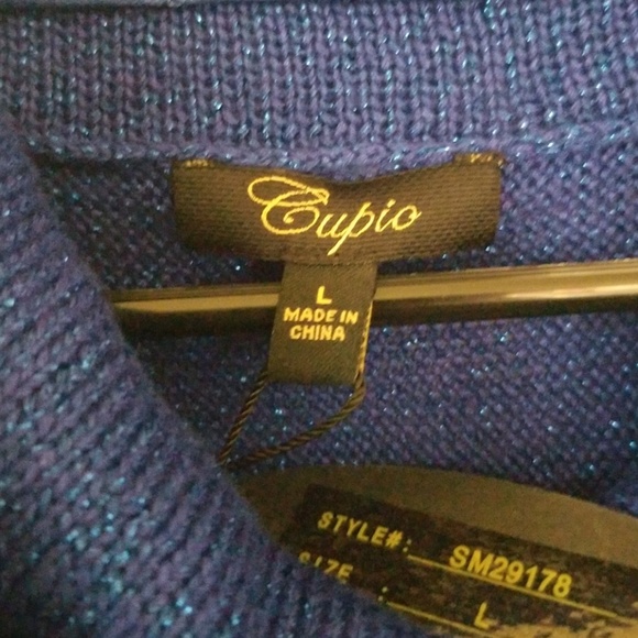 Cupio Blue Crowl-Neck Sweater - Picture 2 of 2